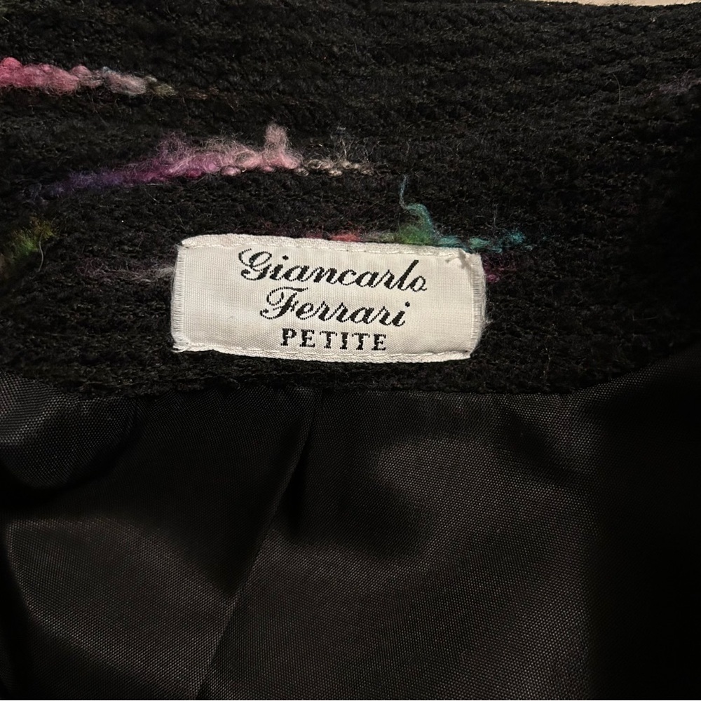 Giancarlo Ferrari Women Petite Size 6P Tweed Multicolor Lined Long Sleeve Jacket - Picture 4 of 7